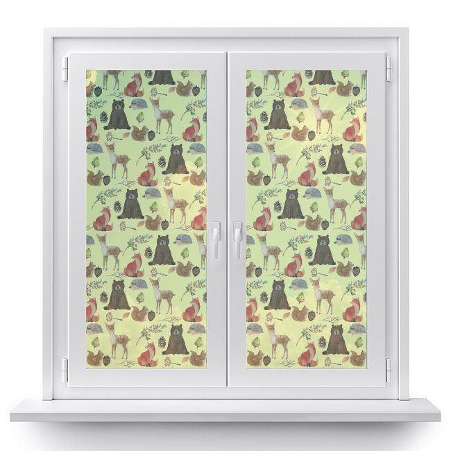 folia-samoprzylepna-okno2-dziecięce-zwierzaki-leśnie