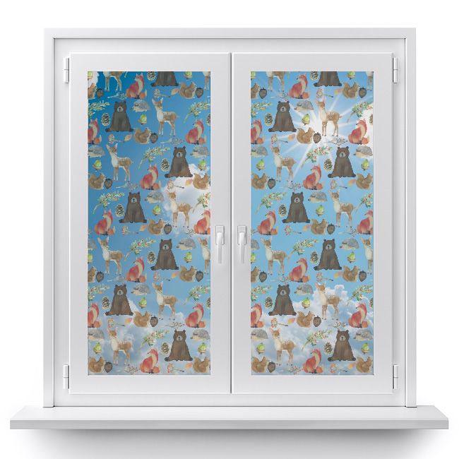 folia-samoprzylepna-okno2-dziecięce-zwierzaki-leśnie2